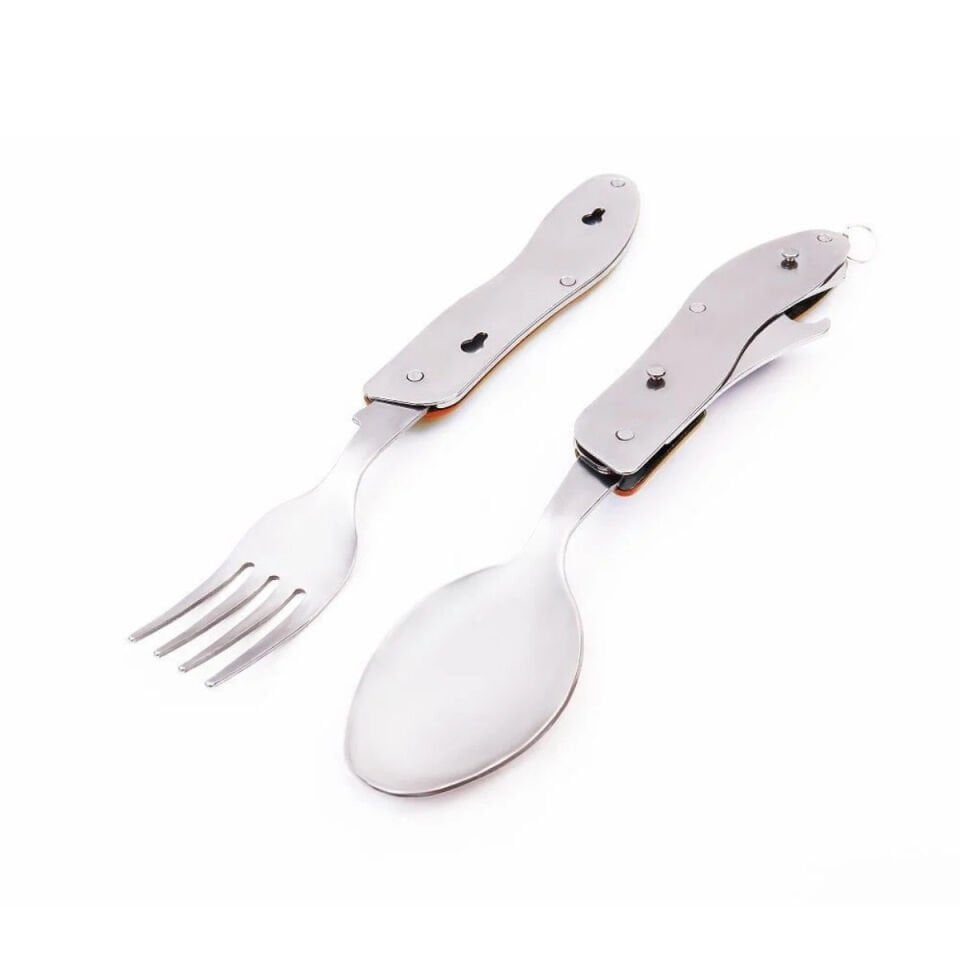 Orcamp Kamp Çatal Kaşık Bıçak Seti Kırmızı